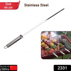 Long Stainless Steel BBQ Grill Bar Sticks With Handle Reusable Grill Skewers Outdoor Camping