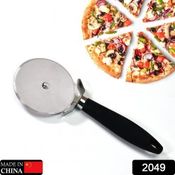 Stainless Steel Pizza Cutter with black handle, Sandwich & Pastry Cutter, Sharp, Wheel Type Cutter.