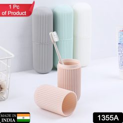 Capsule Shape Travel Toothbrush Toothpaste Case Holder Portable Toothbrush Storage Plastic Toothbrush Holder (Multicolor)