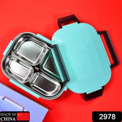 Lunch Box for Kids and adults, Stainless Steel Lunch Box (Tiffin) with 4 Compartments.