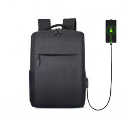 Black Travel Laptop Backpack with USB Charging Port