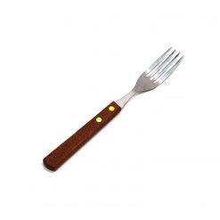 Pizza Fork Stainless Steel with Brown Wooden Handle