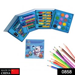Plastic Art Colour Set 58 pcs with Color Pencil, Crayons, Oil Pastel and Sketch Pens