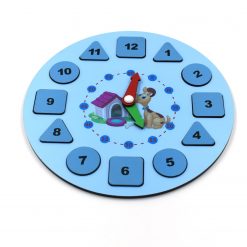 AT49 Wooden Clock Toy and game for kids and babies for playing and enjoying purposes.