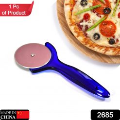 Pizza and Pastry Stainless Steel Multipurpose Roll C Wheel Across Cutter with Handle for Home, Kitchen, Restaurant