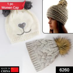 Mix Design Winter cap for Women Warm Thick Cotton Lining Skull Cap Warm Cap Outdoor Sports Hat for Ladies