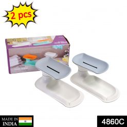 Plastic Double Layer Soap Dish Holder| Decorative Storage Holder Box for Bathroom, Kitchen, Easy Cleaning ,Soap Saver.