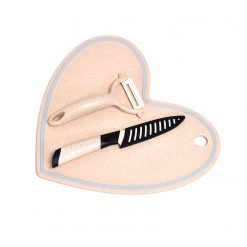Heart Shape Chopping Board With Knife & Peeler