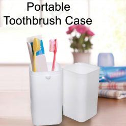 White Square Shape Capsule Travel Toothbrush Toothpaste Case Holder Portable Toothbrush Storage Plastic Toothbrush Holder.