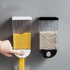 Wall Mounted Cereal Dispenser Tank Grain Dry Food Container (1500ML) (Multicolour)