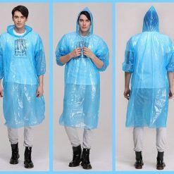 Waterproof Rain Poncho with Drawstring Hood Pocket