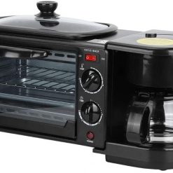 3 in 1 Breakfast Maker Portable Toaster Oven, Grill Pan & Coffee Maker Full Breakfast Ready at One Go